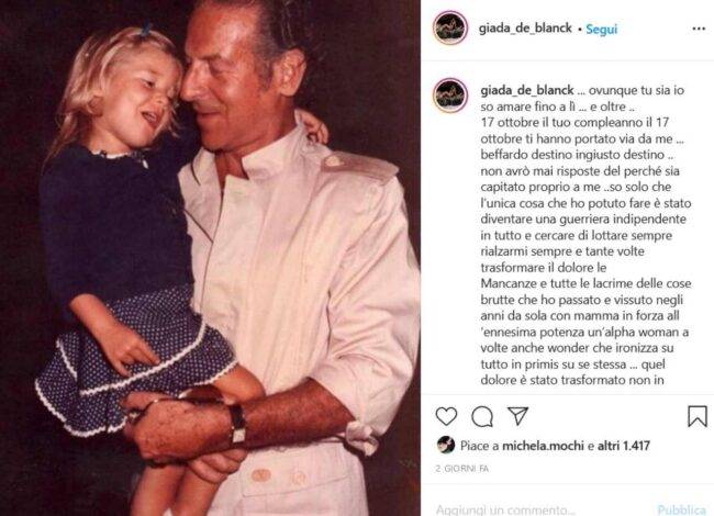 Giada De Blanck e il papà (fonte Instagram @giada_de_blanck)