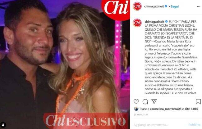 Guenda Goria e Christian Leone (fonte Instagram @chimagazineit)