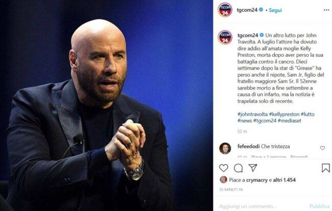 John Travolta (fonte Instagram @tgcom24)
