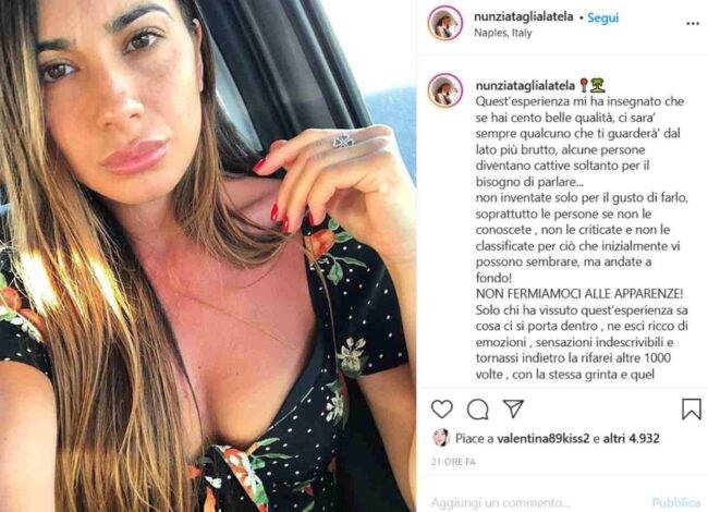 Nunzia Taglialatela (fonte Instagram @nunziataglialatela)