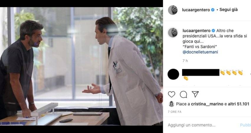 Luca Argentero che traguardo: Cristina Marino orgogliosa di lui