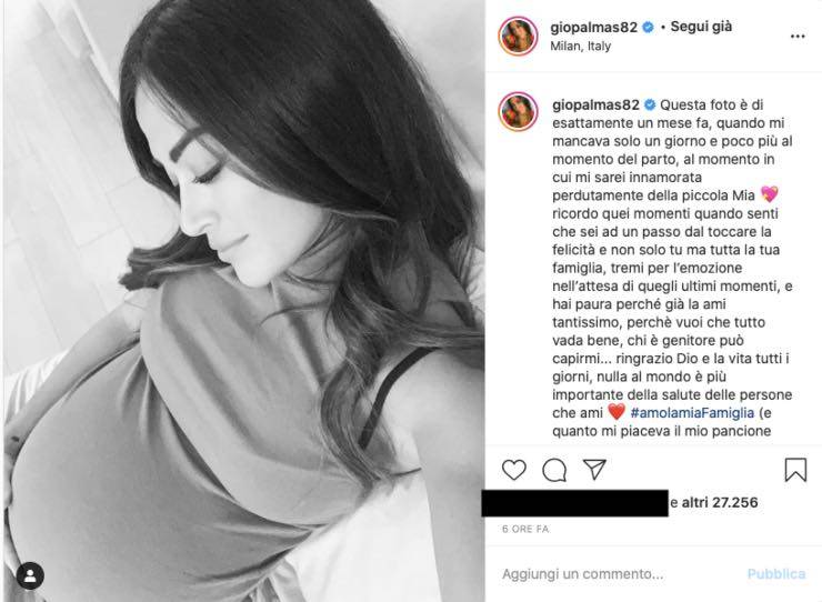 Giorgia Palmas "ringrazio Dio": le ore emozionanti prima del parto