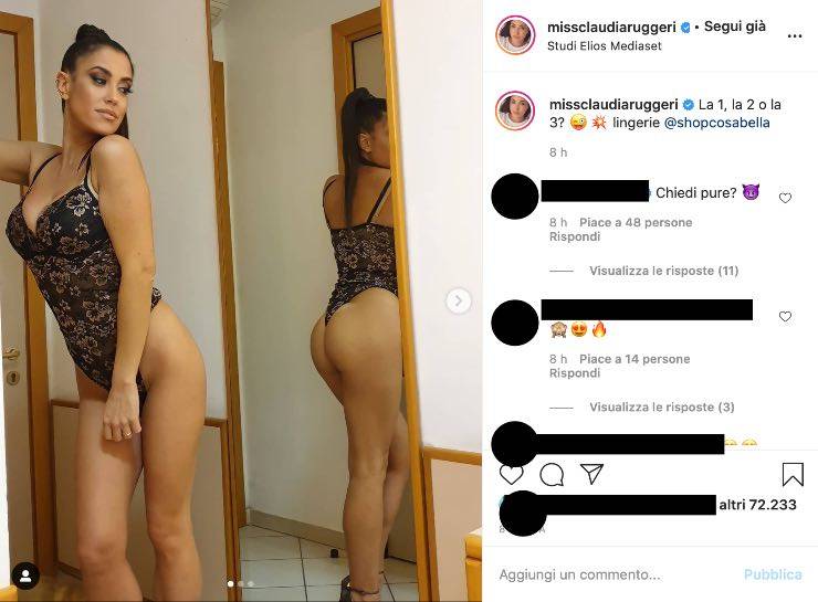 Claudia Ruggeri, lato b esplosivo: la Bonas fa impazzire in intimo