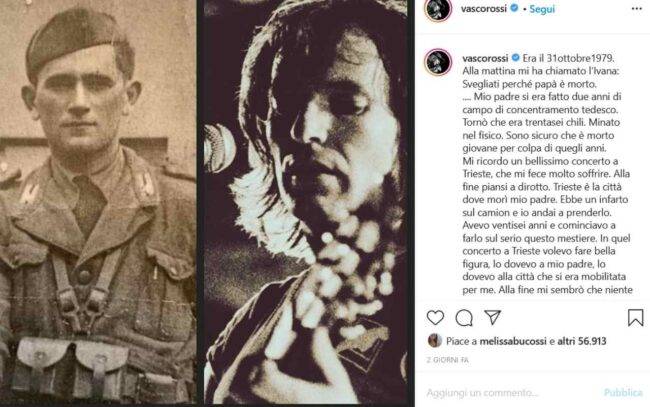 Vasco Rossi e il padre (fonte Instagram @vascorossi)