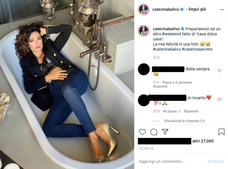 Caterina Balivo "felicità" in vasca da bagno: ma non è come sembra