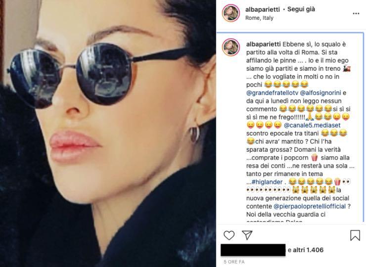 Alba Parietti tuona: "me ne frego", prima della "resa dei conti"