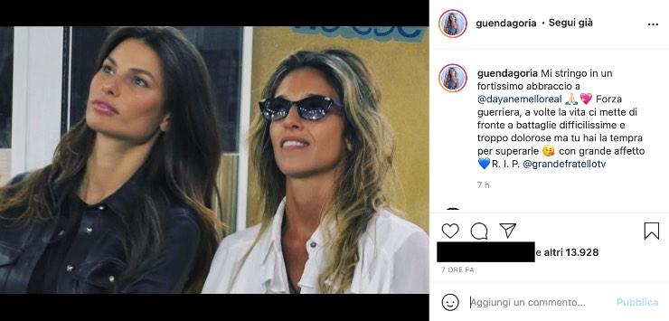 Guenda Goria si stringe a Dayane: il commovente messaggio