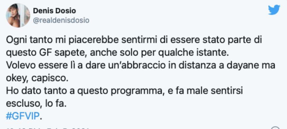 Denis Dosio VS Gf Vip: "Escluso", voleva stare accanto a Dayane