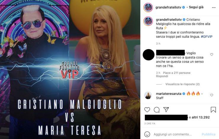 Malgioglio vs Maria Teresa Ruta, "Falsa!": senza peli sulla lingua
