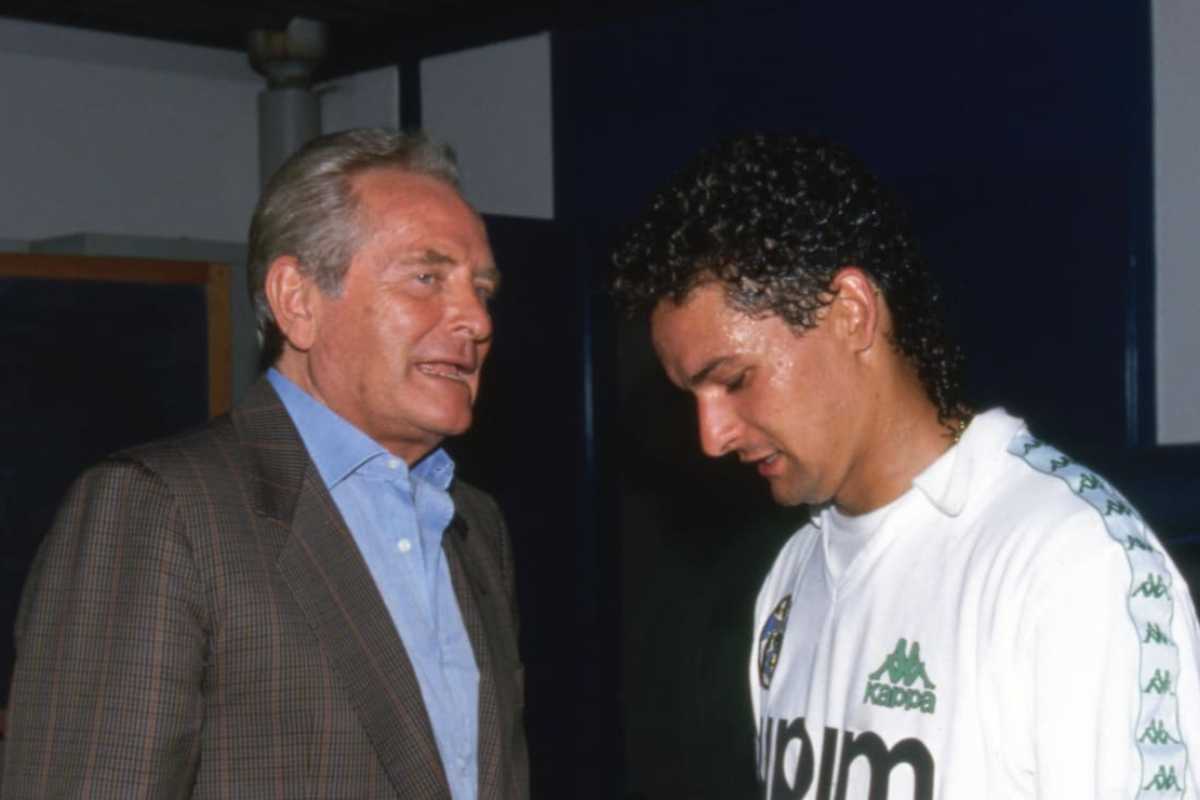 Giampiero Boniperti e Roberto Baggio (Juventus)