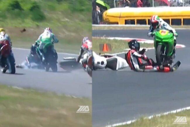 Motociclismo - incidente spettacolare (Instagram)