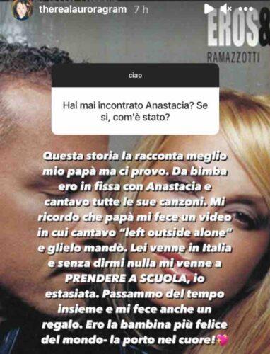 Aurora Ramazzotti, dolce retroscena: c'entrano Eros e Anastacia