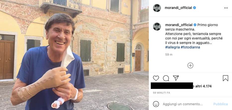 Gianni Morandi, un "primo giorno" importante: ma i fan notano quel dettaglio