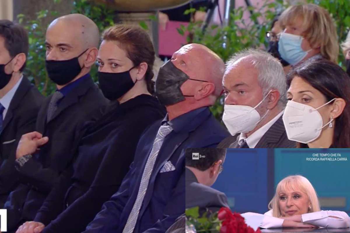 Raffaella Carrà Funerale nipoti (screen Rai)