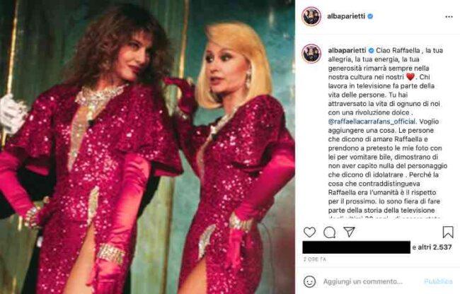 Raffaella Carrà e Alba Parietti irriconoscibili: lo scatto commuove