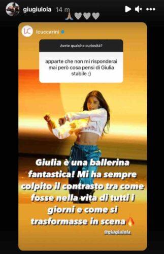 Giulia Stabile al settimo cielo: i complimenti arrivano proprio da lei