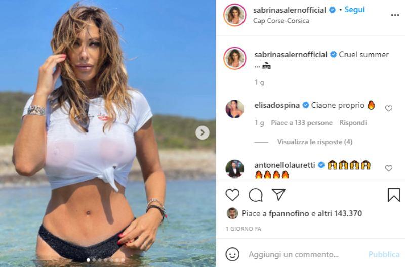 Sabrina Salerno, post (Instagram)