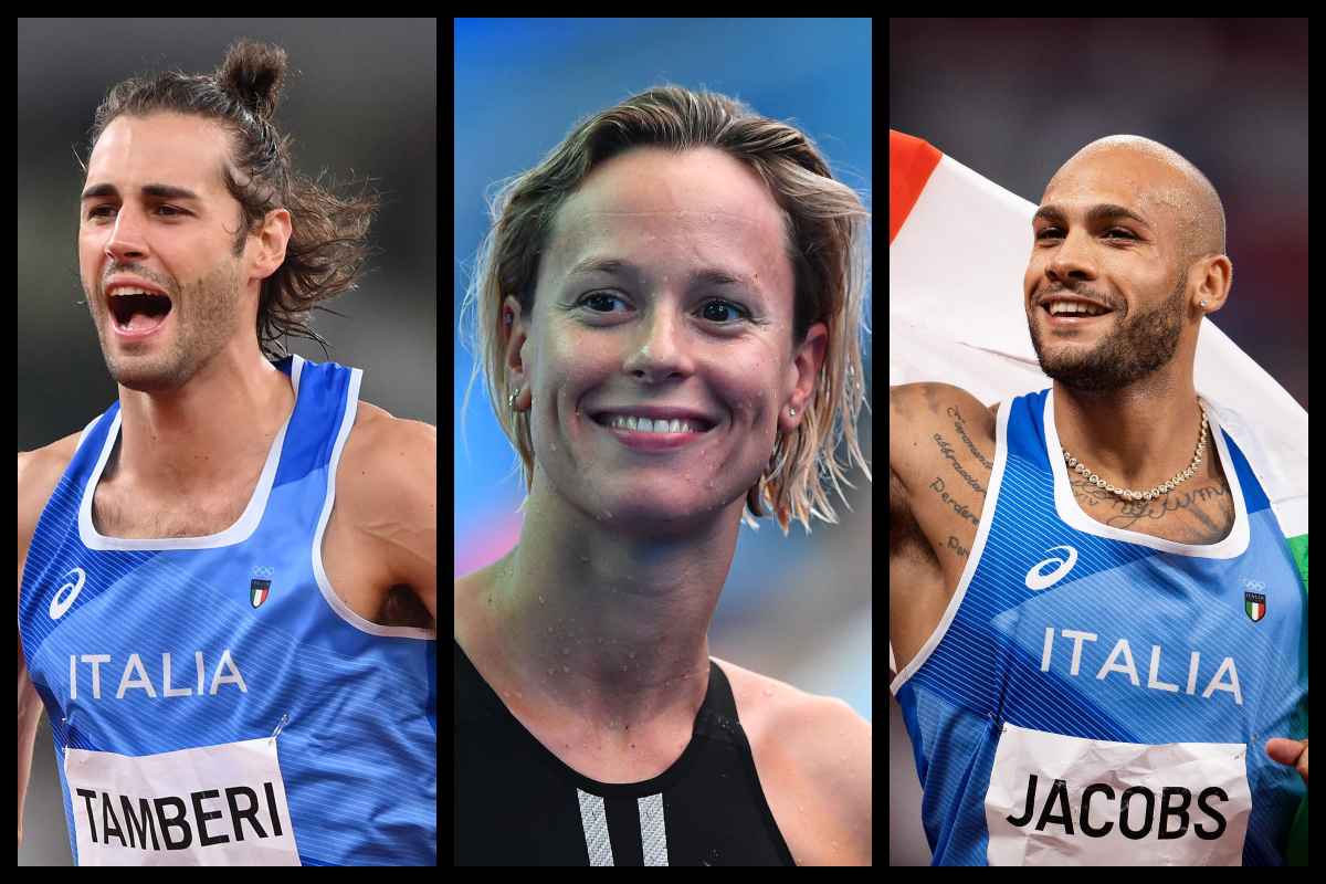 Tokyo 2020 - Tamberi, Pellegrini, Jacobs (Getty Images)