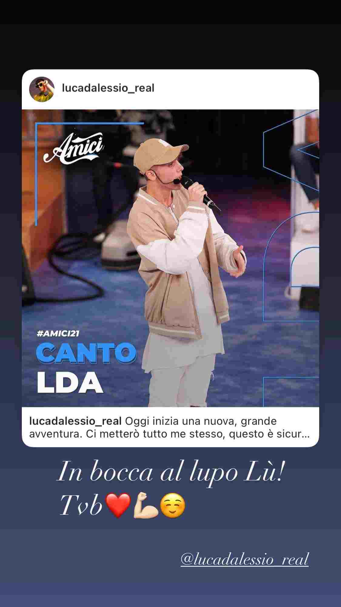 La storia di Anna dedicata a Luca (instagram)