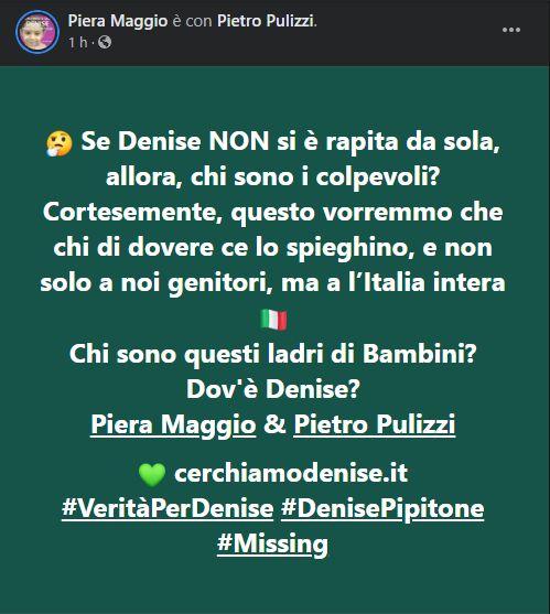 Post Piera Maggio (Facebook)