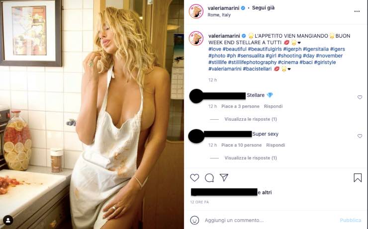 Valeria Marini hot da capogiro: sensualità in cucina che stende i fan