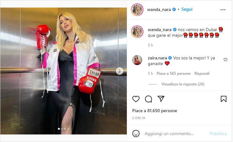Wanda Nara vestita da puglie (Instagram)
