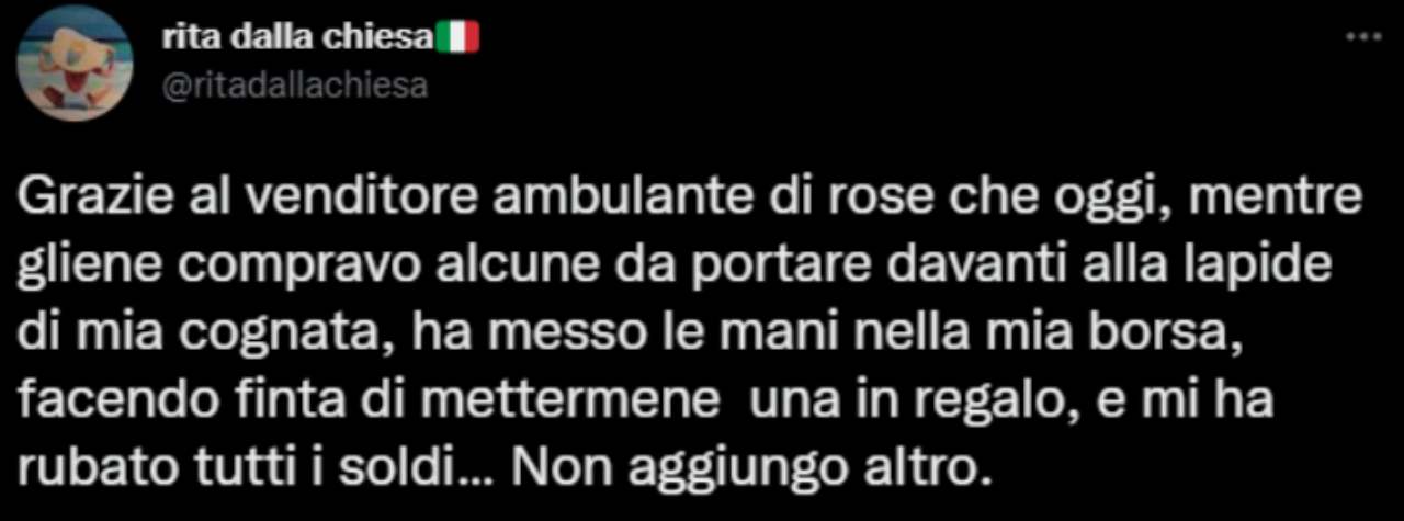 Rita dalla Chiesa, disavventura