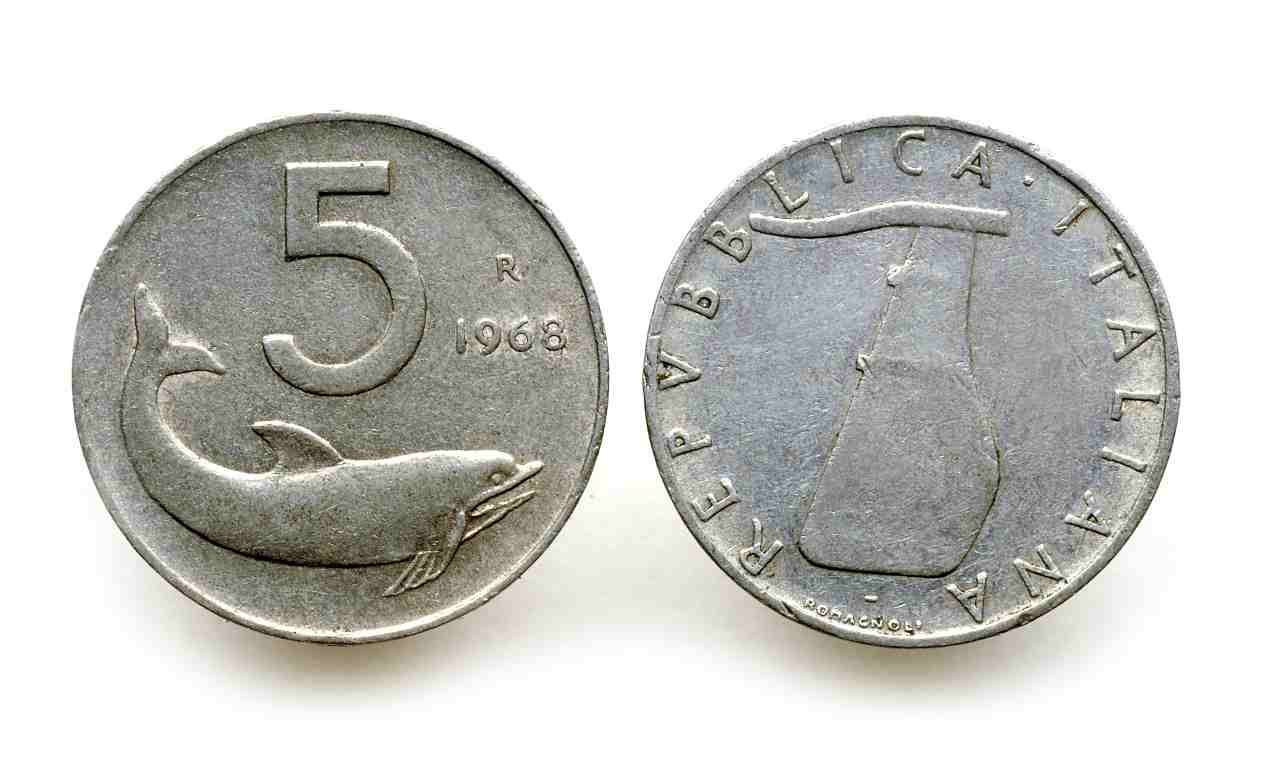 moneta 5 lire delfino