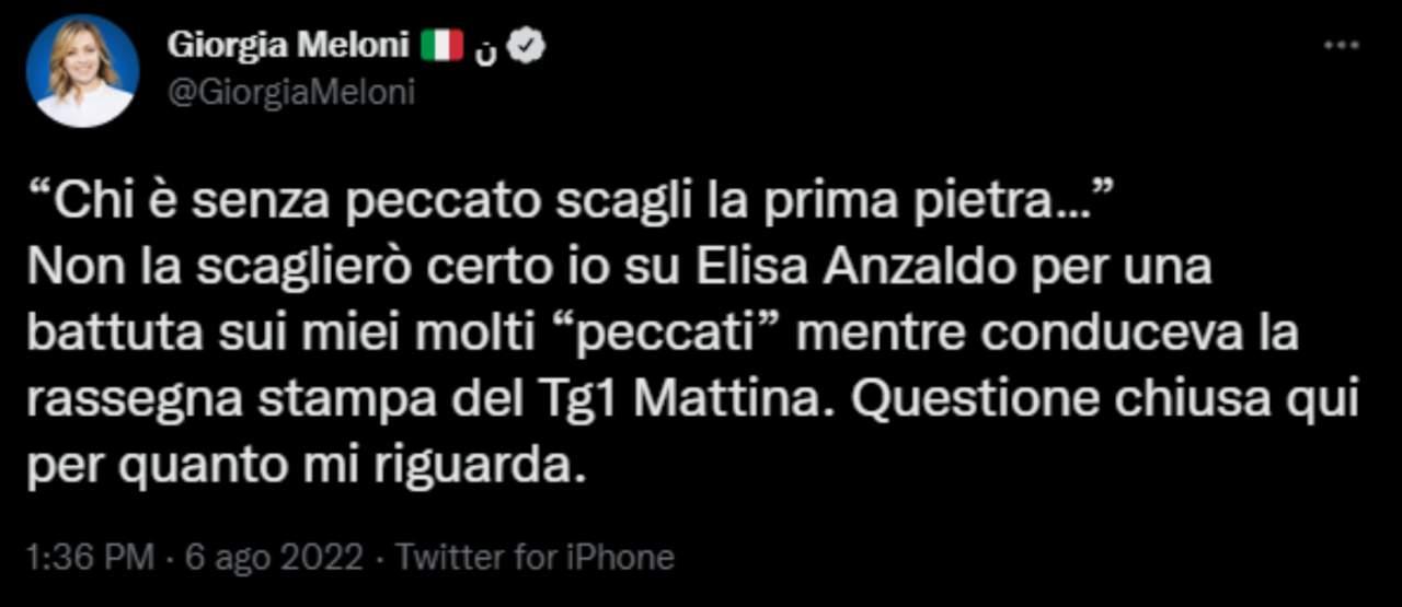 Tweet Meloni