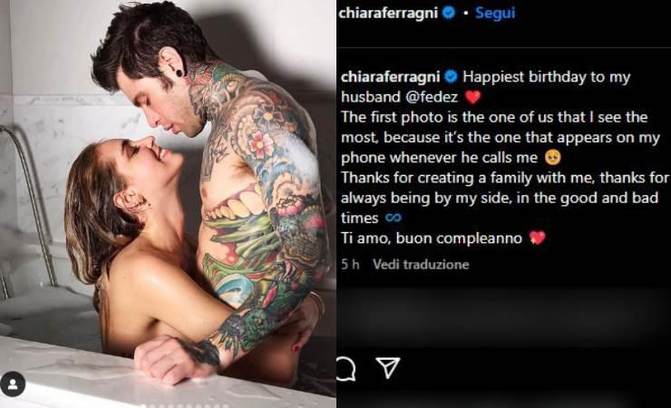 Messaggio di auguri di Chiara Ferragni a Fedez