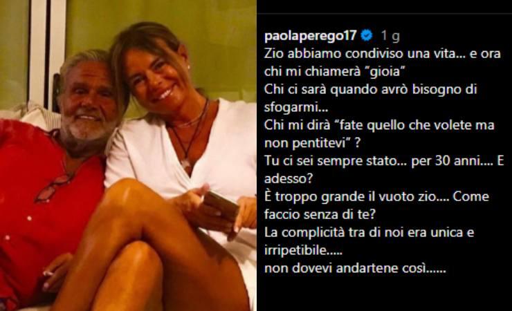 L'ultimo saluto di Paola Perego allo zio